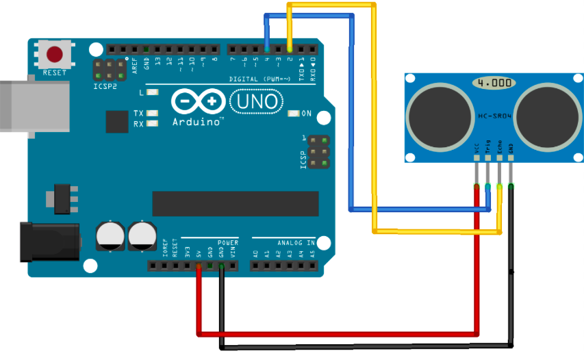 HCSR04 connection schema