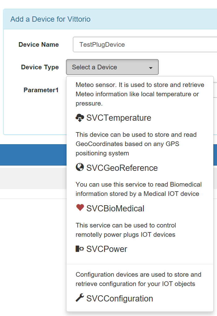 'Add a Device' button in miniservice BVioTManager web-app. It is used to add a device in the infrastructure