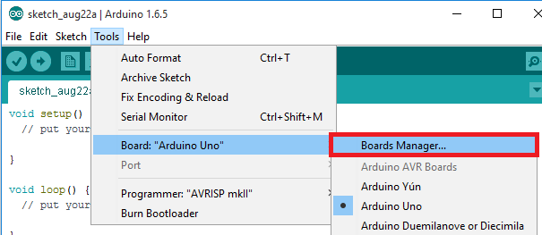 Arduino Board Manager