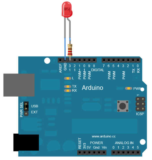 led connected to arduino