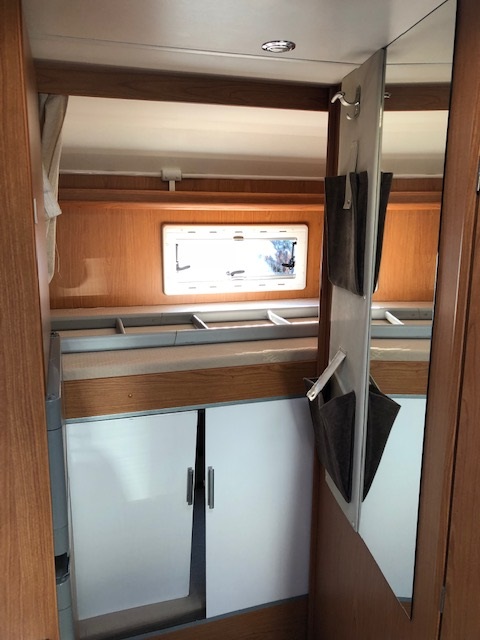 The view of the door I built for the lower bunk