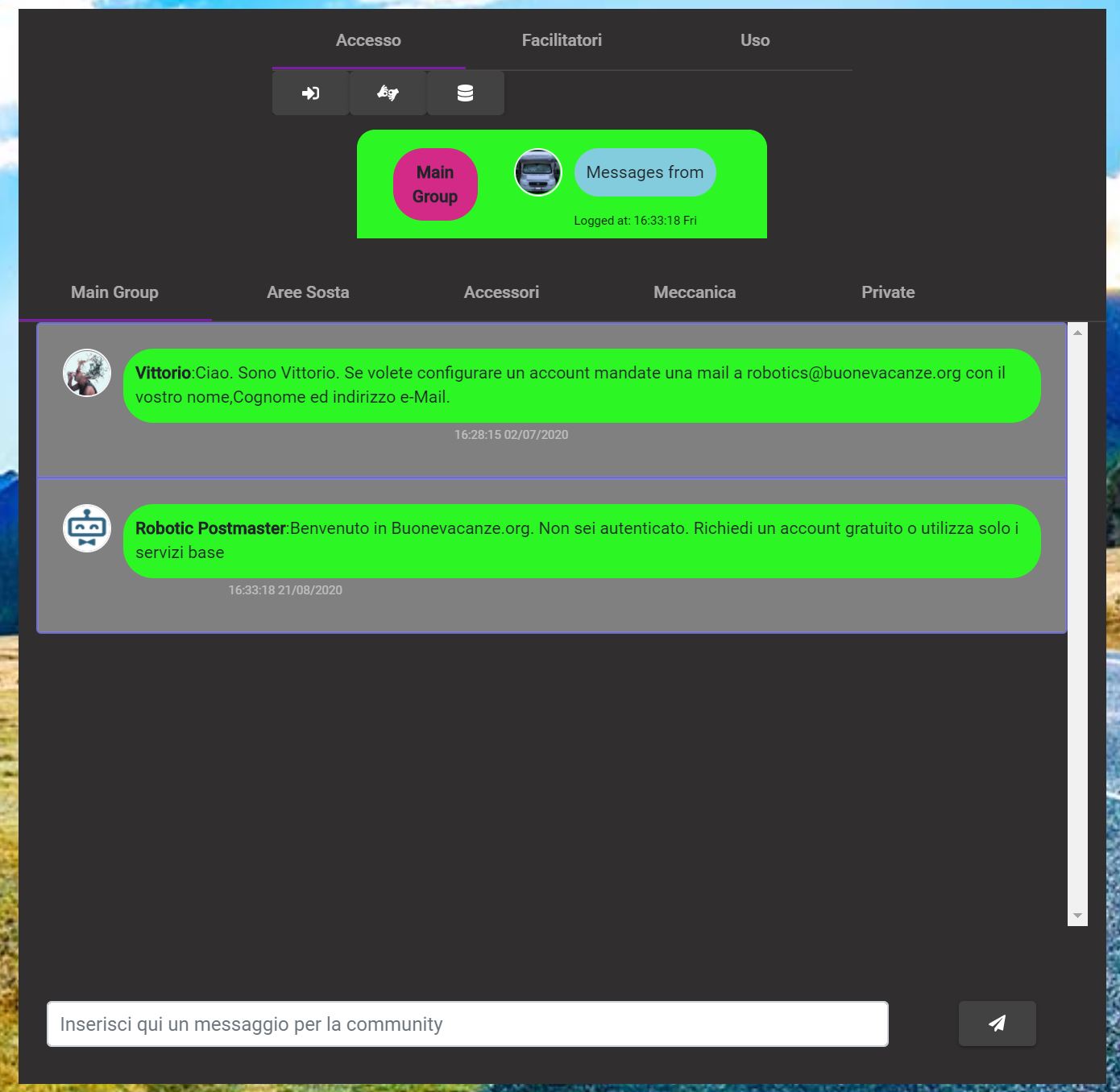CamperChat Interface