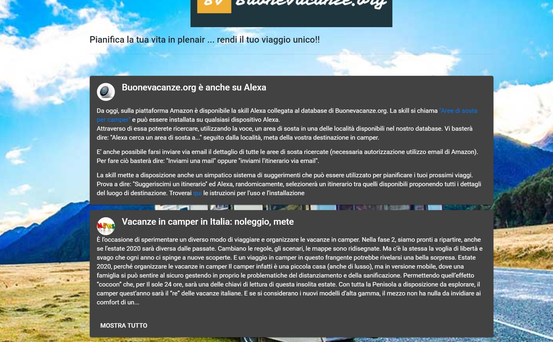 Buonevacanze.org Main Area