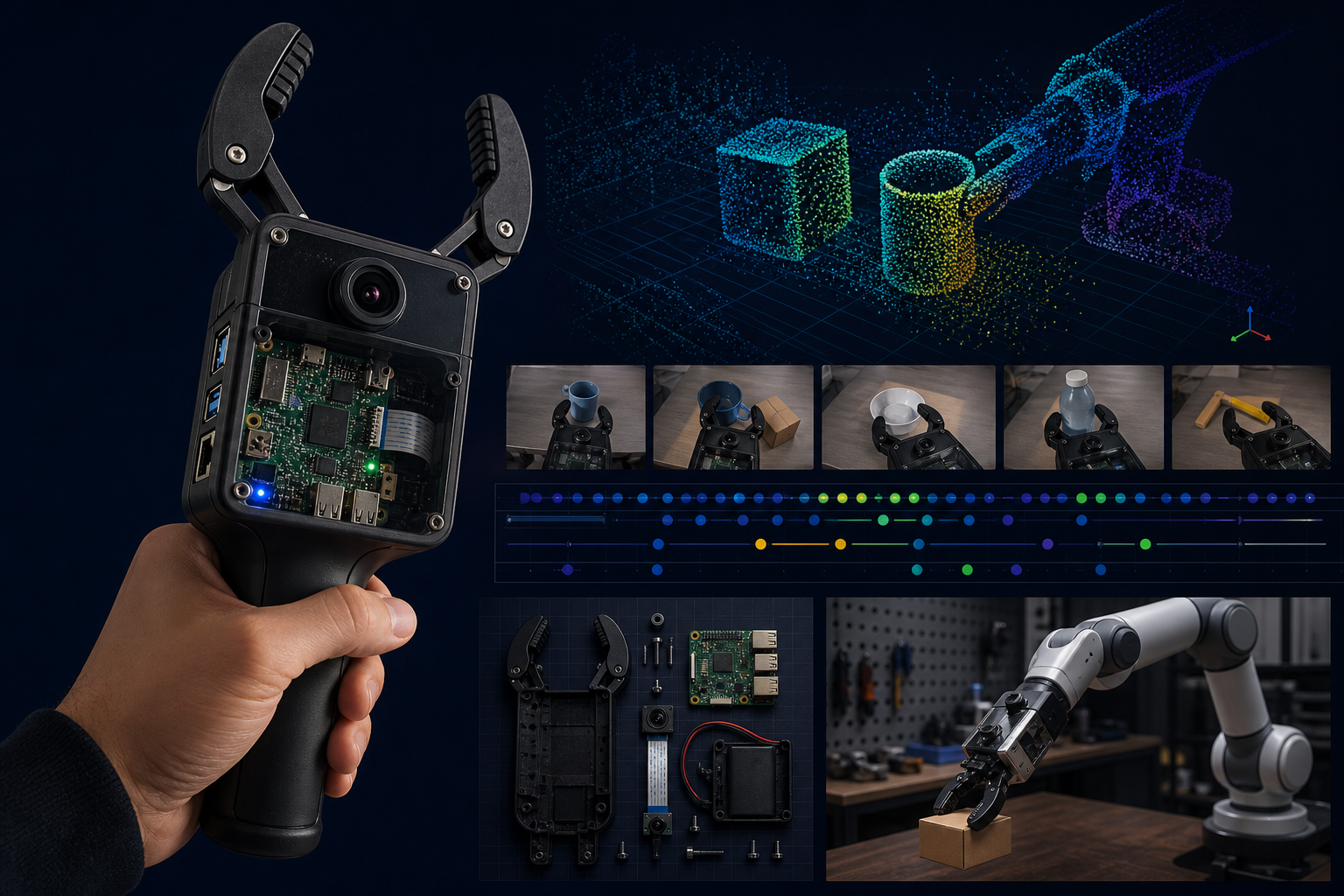 Grabette from Pollen Robotics and Hugging Face is a portable open-source system for recording manipulation demonstrations with camera and IMU